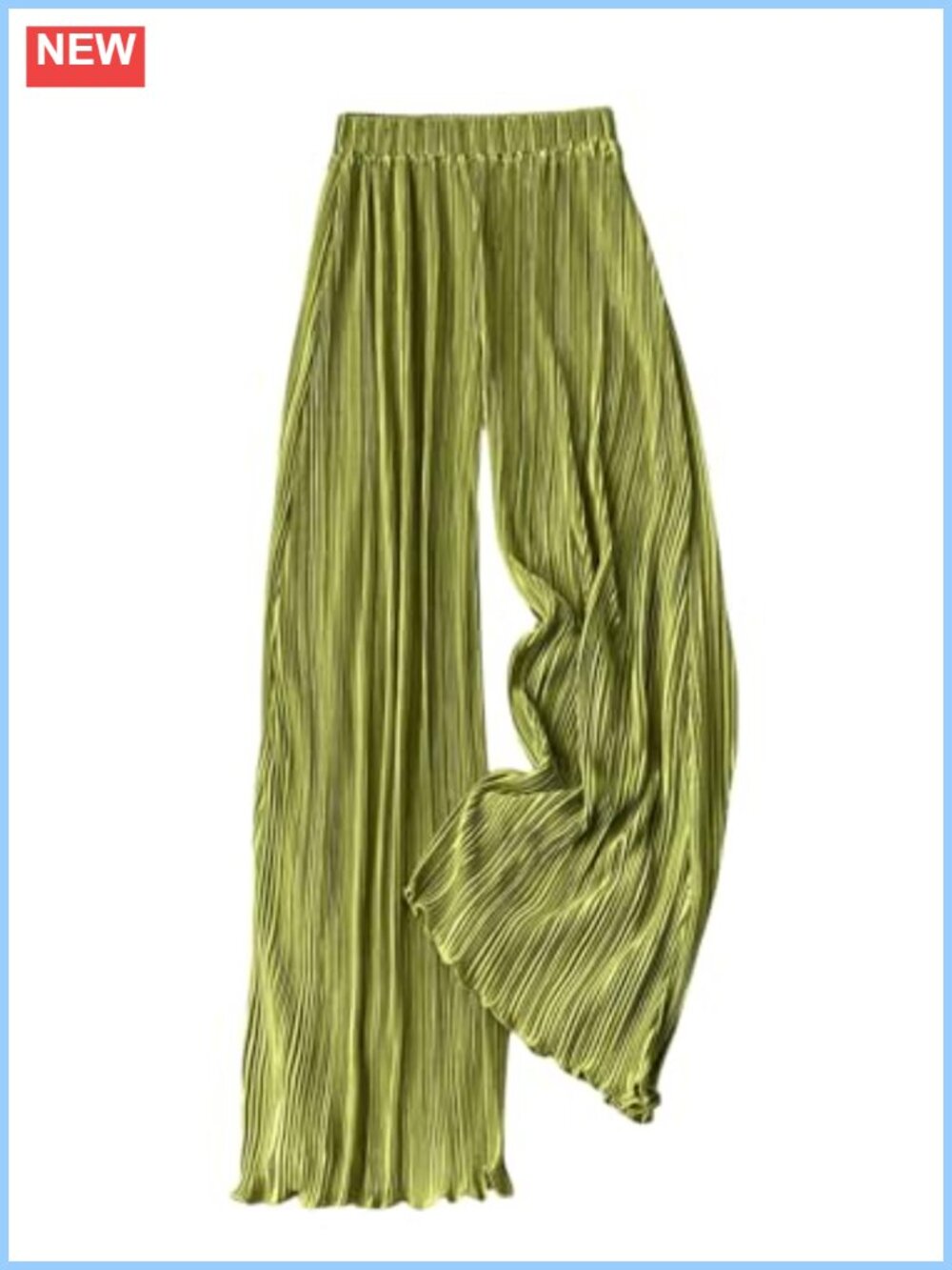 Wide Leg Pleated Palazzo Pants High Waist Stretchy Lounge Casual